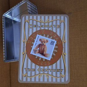 Vintage Celebrate the Century Teddy Bear Stamp tin box from USPS